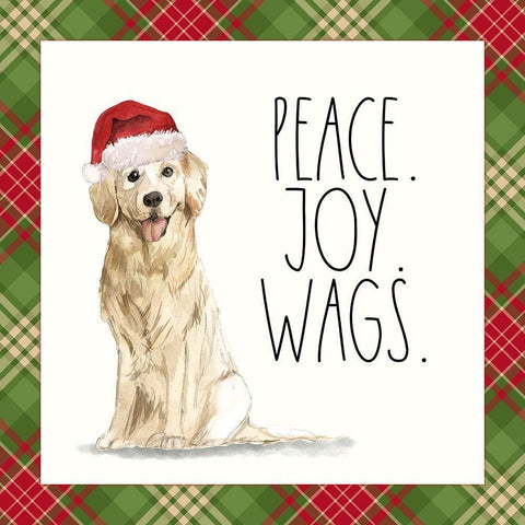 Peace, Joy, Wags II Black Modern Wood Framed Art Print by Wieners, Valerie
