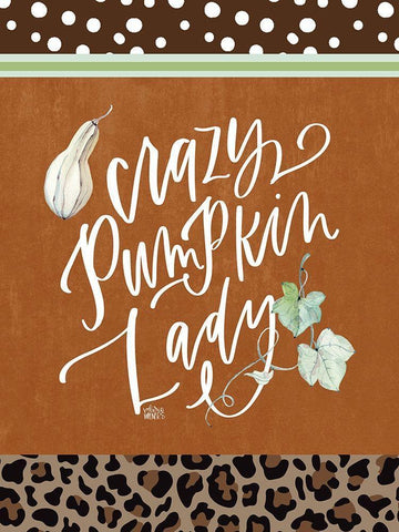 Crazy Pumpkin Lady White Modern Wood Framed Art Print with Double Matting by Wieners, Valerie