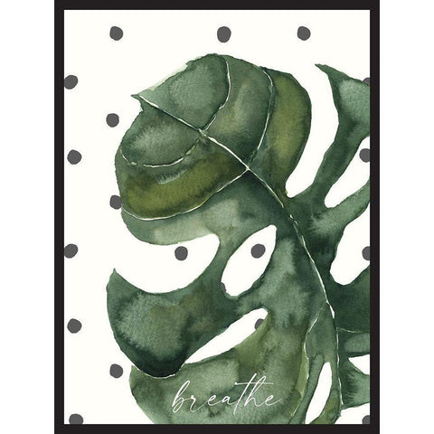 Breathe Black Modern Wood Framed Art Print with Double Matting by Wieners, Valerie