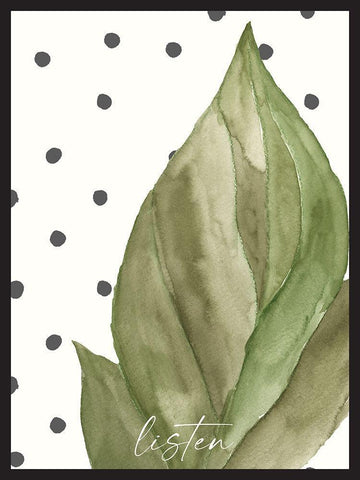 Listen White Modern Wood Framed Art Print with Double Matting by Wieners, Valerie