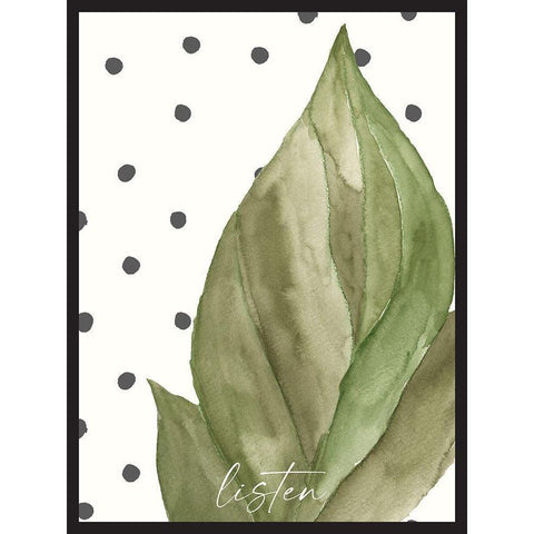 Listen Black Modern Wood Framed Art Print by Wieners, Valerie