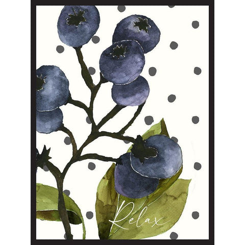 Relax Black Modern Wood Framed Art Print by Wieners, Valerie