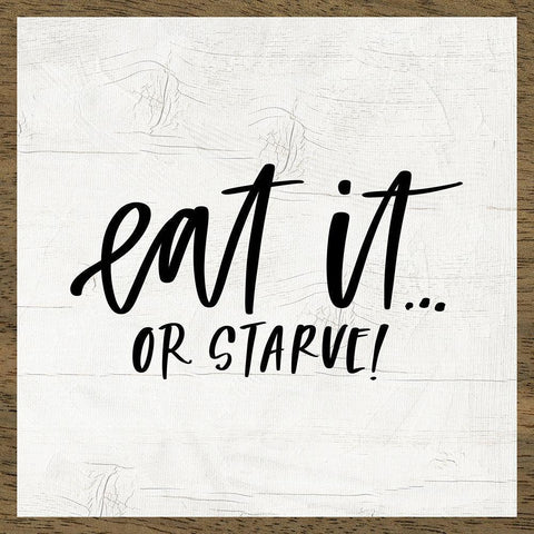 Eat It Black Modern Wood Framed Art Print by Wieners, Valerie