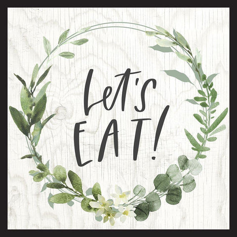 Lets Eat! White Modern Wood Framed Art Print by Wieners, Valerie