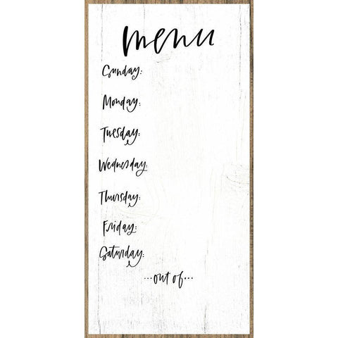 Menu Board White Modern Wood Framed Art Print by Wieners, Valerie