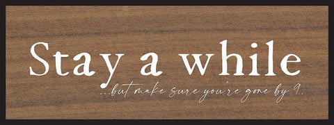 Stay A While White Modern Wood Framed Art Print with Double Matting by Wieners, Valerie