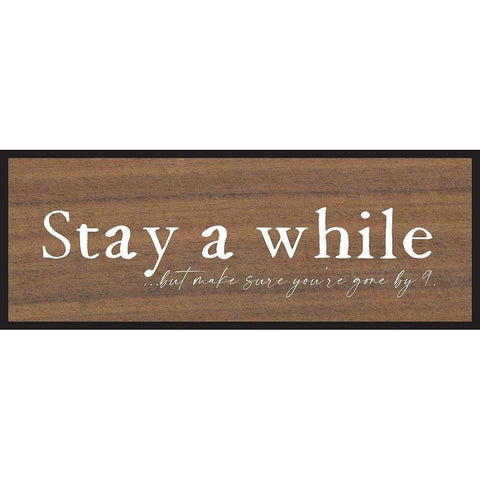 Stay A While Black Modern Wood Framed Art Print with Double Matting by Wieners, Valerie