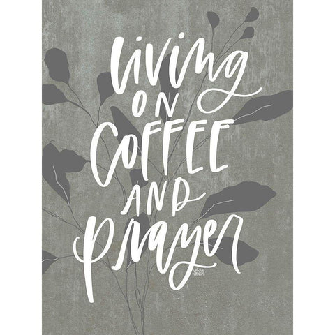 Coffee and Prayer Black Modern Wood Framed Art Print with Double Matting by Wieners, Valerie