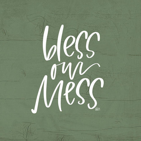 Bless Our Mess Black Modern Wood Framed Art Print by Wieners, Valerie