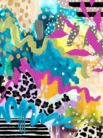 Wiggles Black Ornate Wood Framed Art Print with Double Matting by Wieners, Valerie