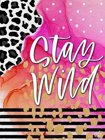 Stay Wild Black Ornate Wood Framed Art Print with Double Matting by Wieners, Valerie