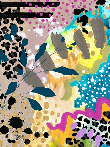 Pattern Mixer White Modern Wood Framed Art Print with Double Matting by Wieners, Valerie