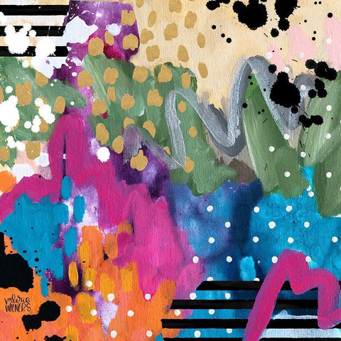 Wiggles II Black Modern Wood Framed Art Print by Wieners, Valerie