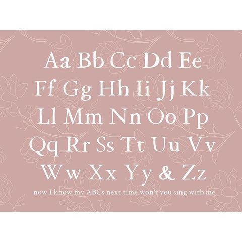 Floral ABCs Gold Ornate Wood Framed Art Print with Double Matting by Wieners, Valerie