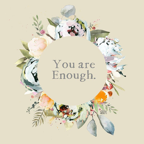 You Are Enough Gold Ornate Wood Framed Art Print with Double Matting by Wieners, Valerie