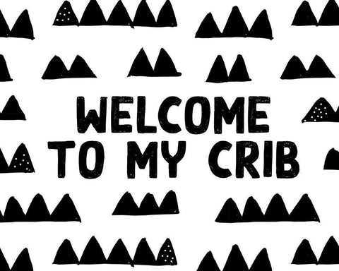 Crib White Modern Wood Framed Art Print with Double Matting by Wieners, Valerie