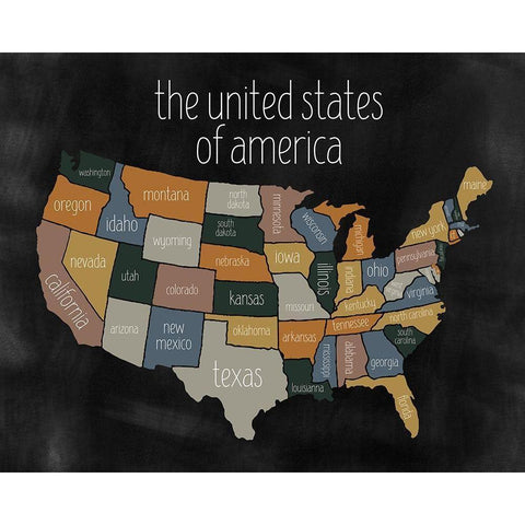 State Map III Black Modern Wood Framed Art Print by Wieners, Valerie