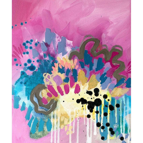 Abstract III Black Modern Wood Framed Art Print with Double Matting by Wieners, Valerie