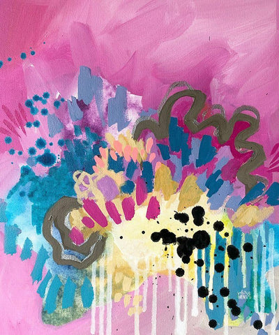 Abstract III White Modern Wood Framed Art Print with Double Matting by Wieners, Valerie