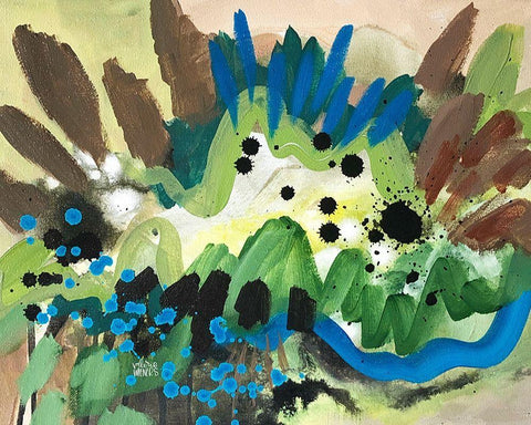 Garden Black Ornate Wood Framed Art Print with Double Matting by Wieners, Valerie