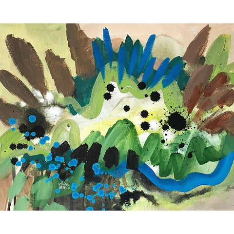 Garden White Modern Wood Framed Art Print by Wieners, Valerie