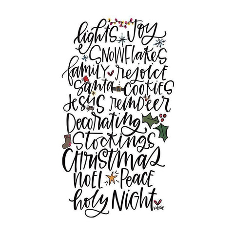 Christmas Black Modern Wood Framed Art Print with Double Matting by Wieners, Valerie