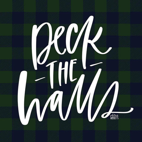 Deck the Halls Black Modern Wood Framed Art Print by Wieners, Valerie