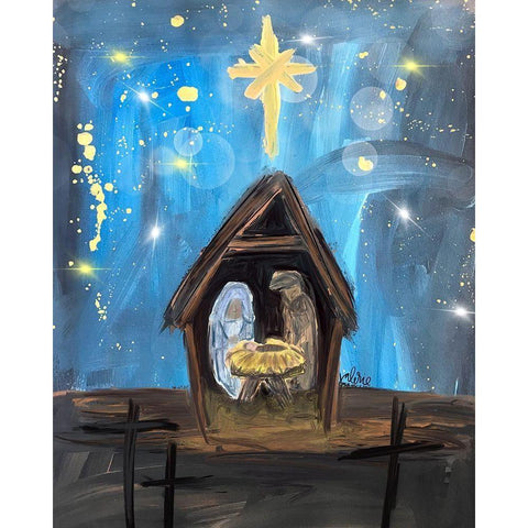 Nativity I Black Modern Wood Framed Art Print with Double Matting by Wieners, Valerie