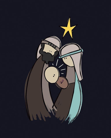 Nativity II White Modern Wood Framed Art Print with Double Matting by Wieners, Valerie