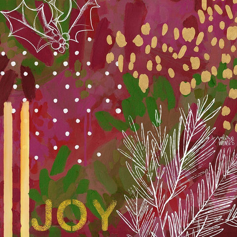 Joy   White Modern Wood Framed Art Print with Double Matting by Wieners, Valerie