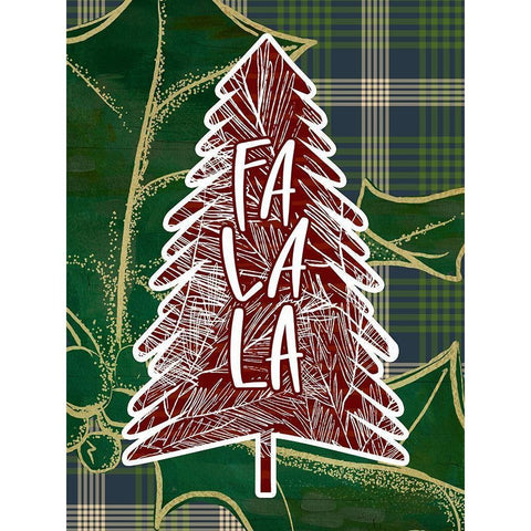 Tree Fa La La Black Modern Wood Framed Art Print by Wieners, Valerie