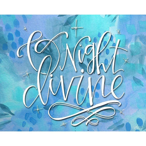 O Night Divine Black Modern Wood Framed Art Print with Double Matting by Wieners, Valerie