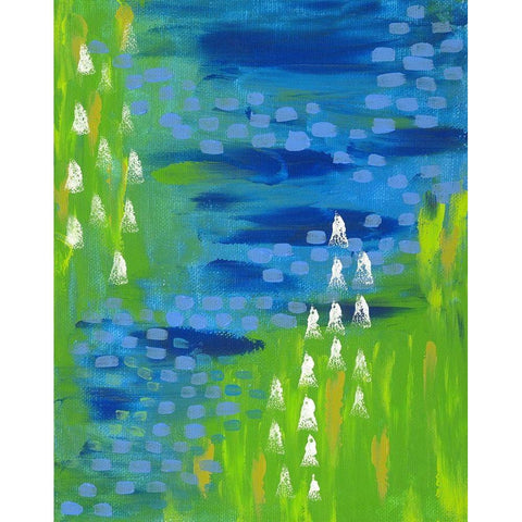 Green White Modern Wood Framed Art Print by Wieners, Valerie