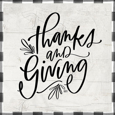 Thanks and Giving Black Modern Wood Framed Art Print by Wieners, Valerie