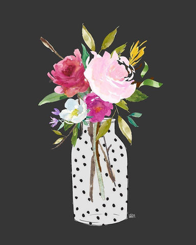 Pink Still Life Black Ornate Wood Framed Art Print with Double Matting by Wieners, Valerie