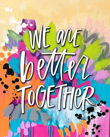 Better Together White Modern Wood Framed Art Print with Double Matting by Wieners, Valerie