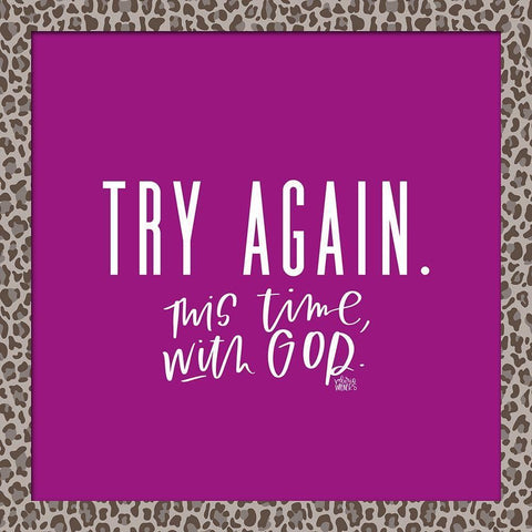 Try Again Black Modern Wood Framed Art Print by Wieners, Valerie