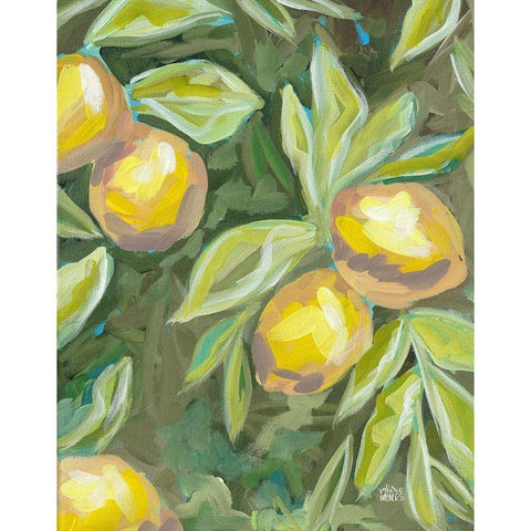 Lemon Tree White Modern Wood Framed Art Print by Wieners, Valerie