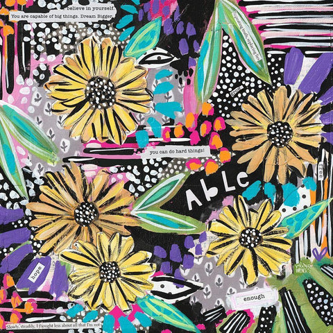 Able Black Ornate Wood Framed Art Print with Double Matting by Wieners, Valerie