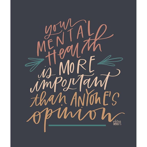 Mental Health White Modern Wood Framed Art Print by Wieners, Valerie