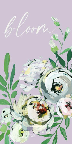 Floral Bloom Black Ornate Wood Framed Art Print with Double Matting by Wieners, Valerie