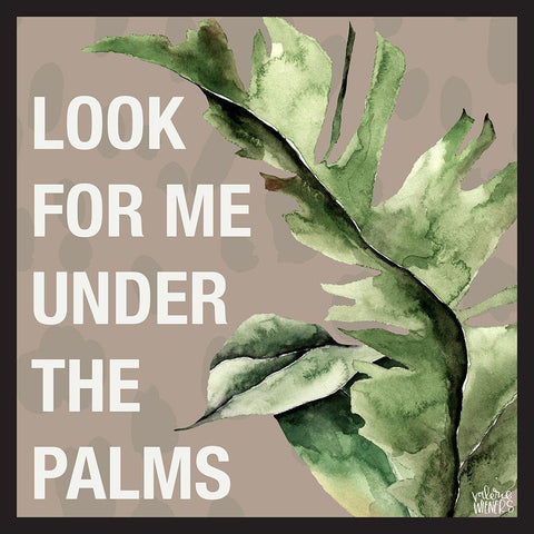 Under the Palms Black Modern Wood Framed Art Print by Wieners, Valerie