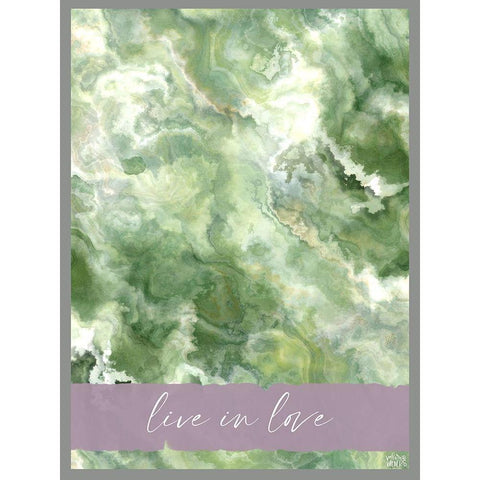 Live in Love Gold Ornate Wood Framed Art Print with Double Matting by Wieners, Valerie