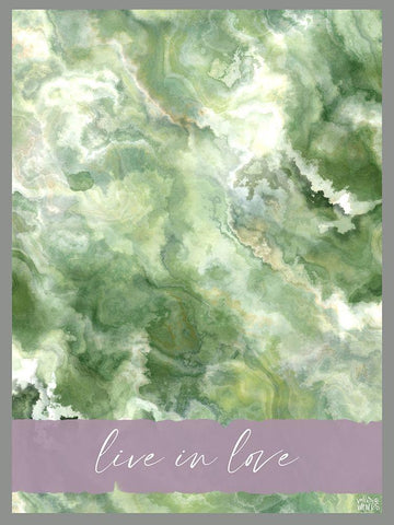 Live in Love White Modern Wood Framed Art Print with Double Matting by Wieners, Valerie