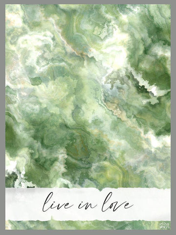 Live in Love Black Ornate Wood Framed Art Print with Double Matting by Wieners, Valerie