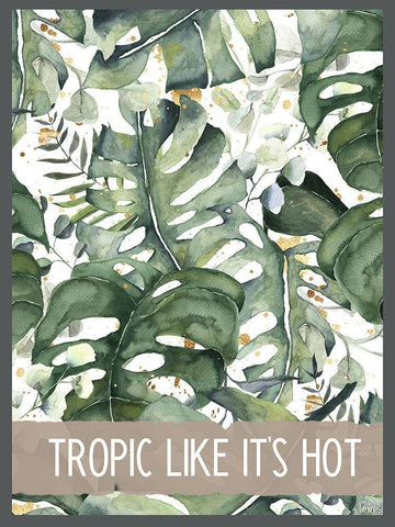 Tropic Black Ornate Wood Framed Art Print with Double Matting by Wieners, Valerie