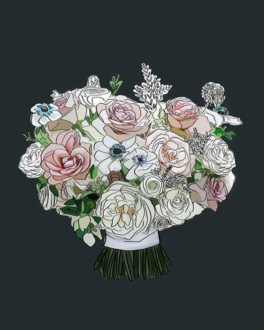 Floral I Black Ornate Wood Framed Art Print with Double Matting by Wieners, Valerie