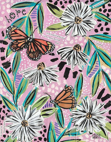 A Hope White Modern Wood Framed Art Print with Double Matting by Wieners, Valerie