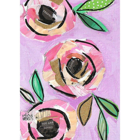 Floral Collage II Gold Ornate Wood Framed Art Print with Double Matting by Wieners, Valerie