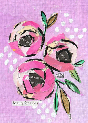 Floral Collage III Black Ornate Wood Framed Art Print with Double Matting by Wieners, Valerie